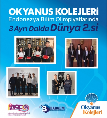 OKYANUS KOLEJLERİ ENDONEZYA BİLİM OLİMPİYATLARINDA 3 AYRI DALDA DÜNYA 2.Sİ