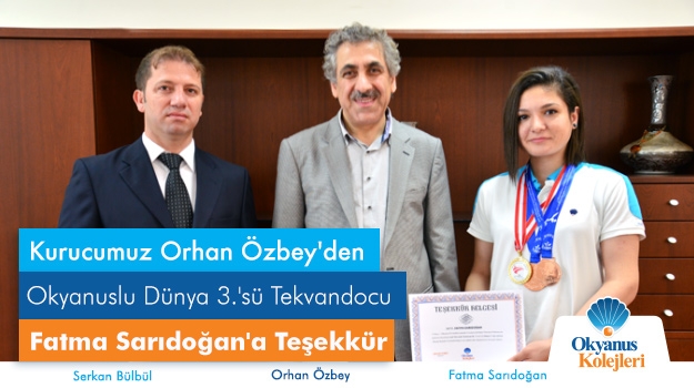 Okyanus Kolejleri Kurucusu Orhan Özbey’den Fatma Sarıdoğan’a Teşekkür
