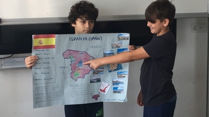 4.Sınıf Öğrencileri 'Keşfe Çıkalım' Konusu Kapsamında Ülkeleri Araştırdılar