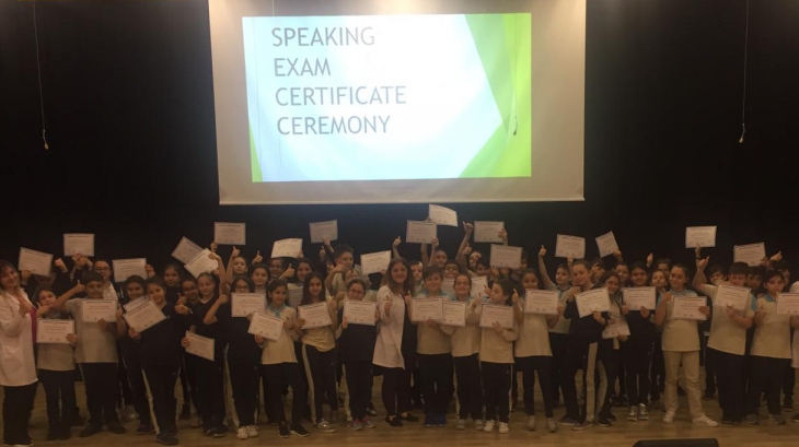Bayrampaşa Okyanus Ortaokulu 5.Sınıf Öğrencileri Konuşma Sınavı Sertifika Töreninde!
