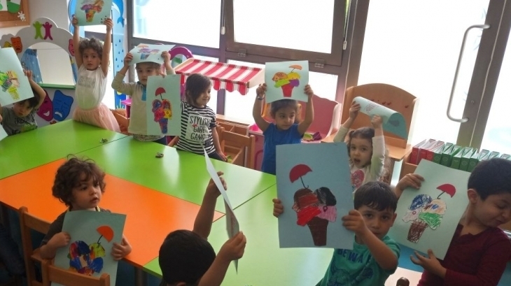 Beykent Okyanus Koleji Okul Öncesi Çiçekler Grubu Öğrencileri Sanat  Etkinliğinde