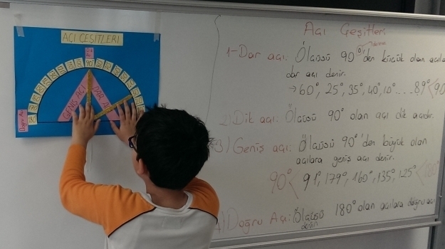 Konyaaltı Kampüsünde 4-A Sınıfı Matematik Dersinde Açıları Öğreniyor