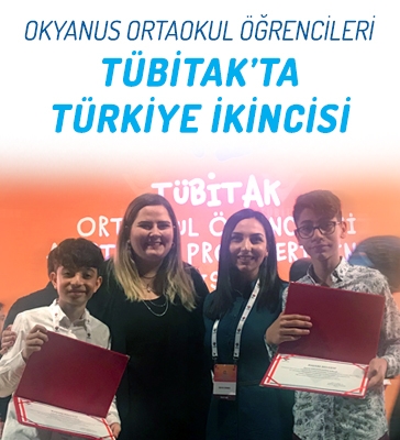 Okyanus Koleji Ortaokul Öğrencileri Tübitak'ta Türkiye İkincisi