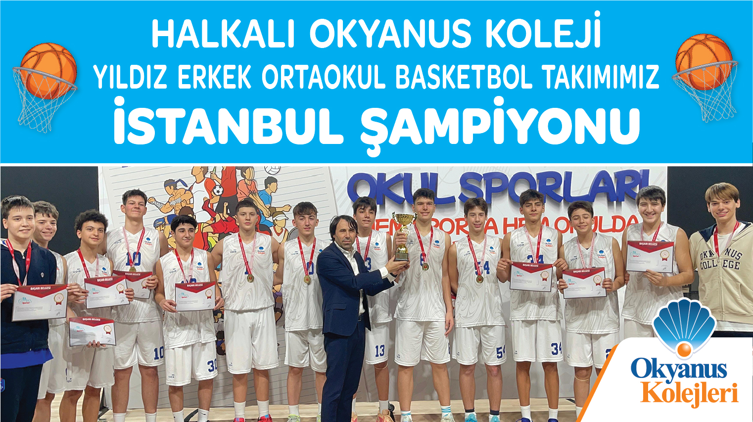 HALKALI OKYANUS KOLEJİ YILDIZ ERKEK ORTAOKUL BASKETBOL TAKIMIMIZ İSTANBUL ŞAMPİYONU