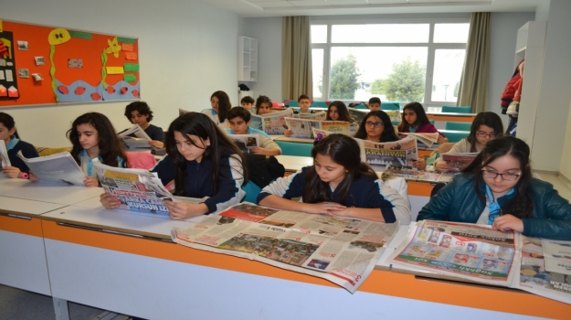 Halkalı Okyanus Koleji Ortaokulu'nda "Günlük Gazete" Okuma Çalışması