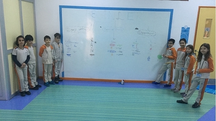 Okyanus Koleji Bahçeşehir Üstün Zekâlılar Ve Yetenekliler İlkokulu 4-D Sınıfı Smart Wall’da Besinlerin Kavram Haritasını Oluşturdular.