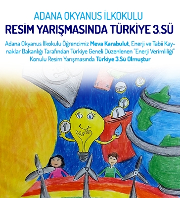 Adana Okyanus İlkokulu Resim Yarışmasında Türkiye 3.sü